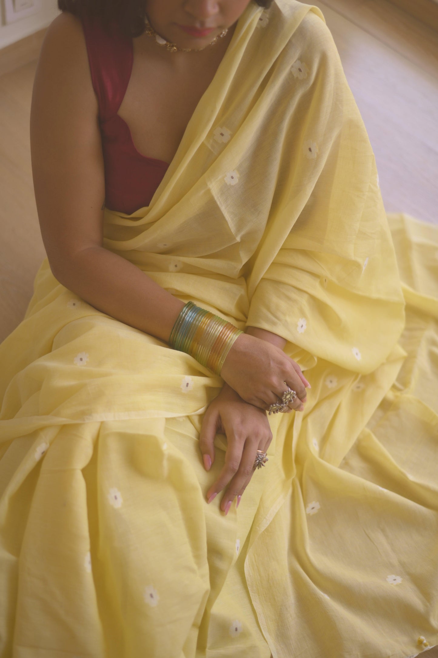 Naples Jamdani Saree - Mayin India