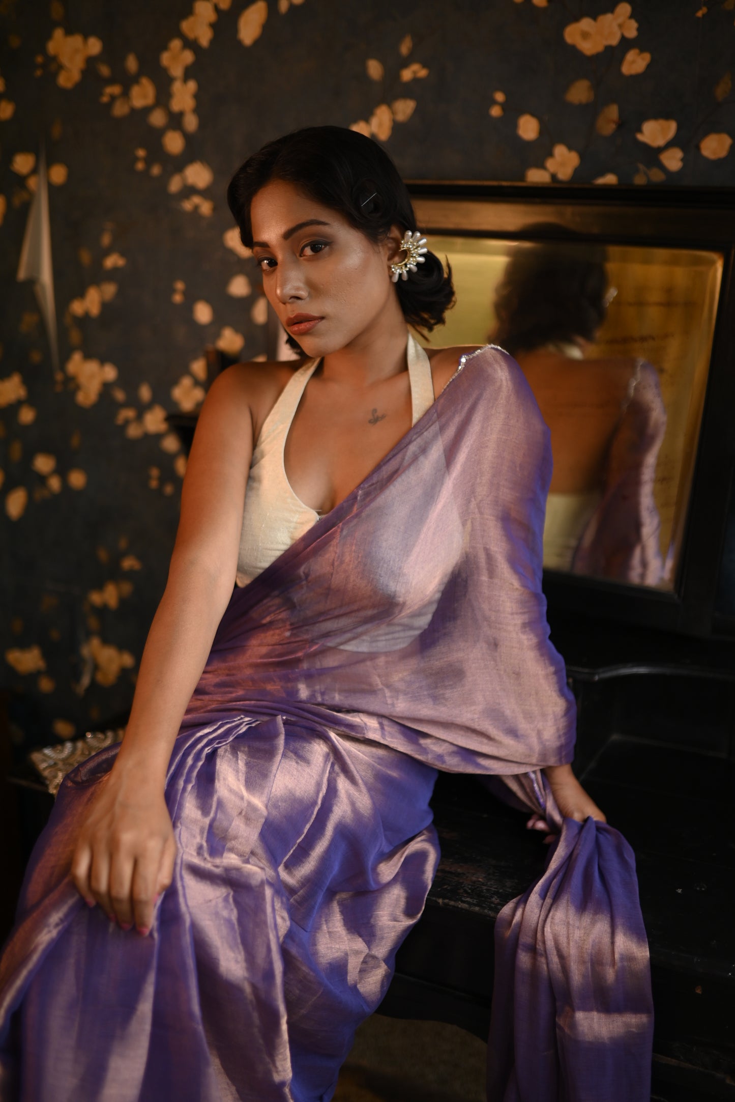 Blue Blood Tissue Saree