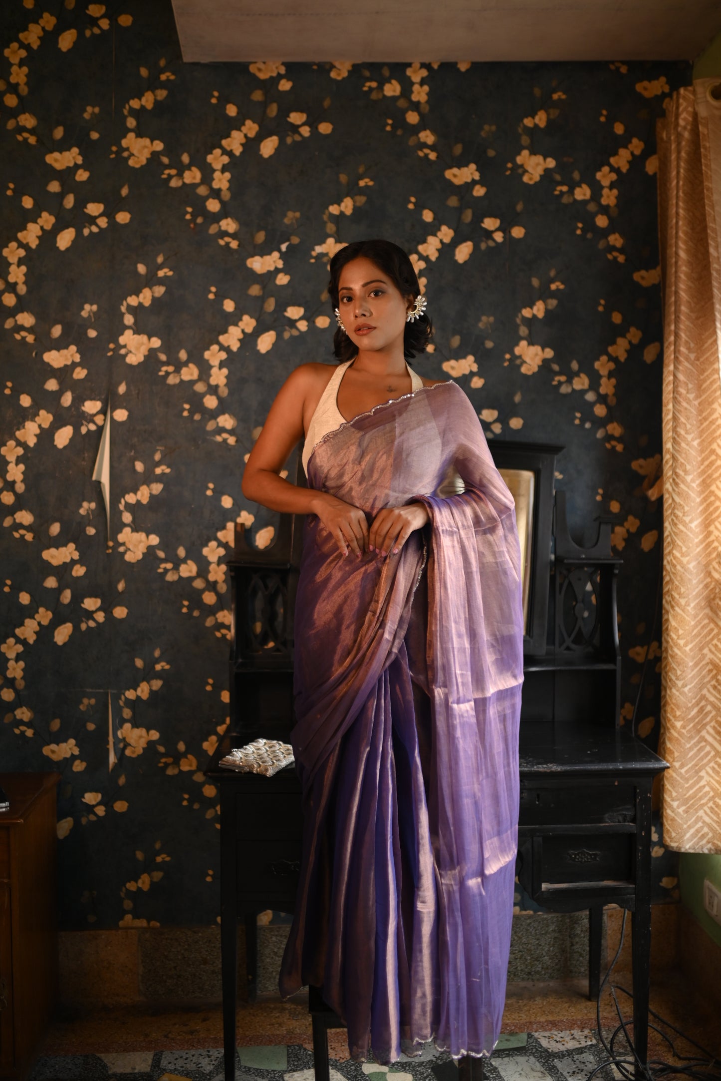 Blue Blood Tissue Saree