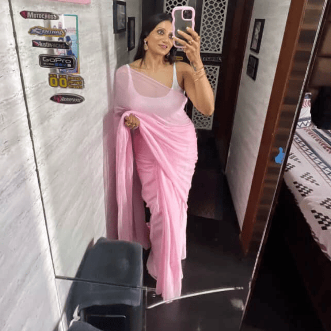 Fairy Tale - Plain Baby Pink Mul Modal Saree