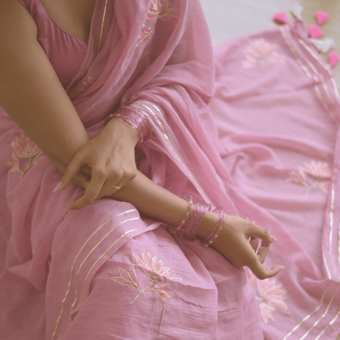 Mauve Kiss Mul Saree