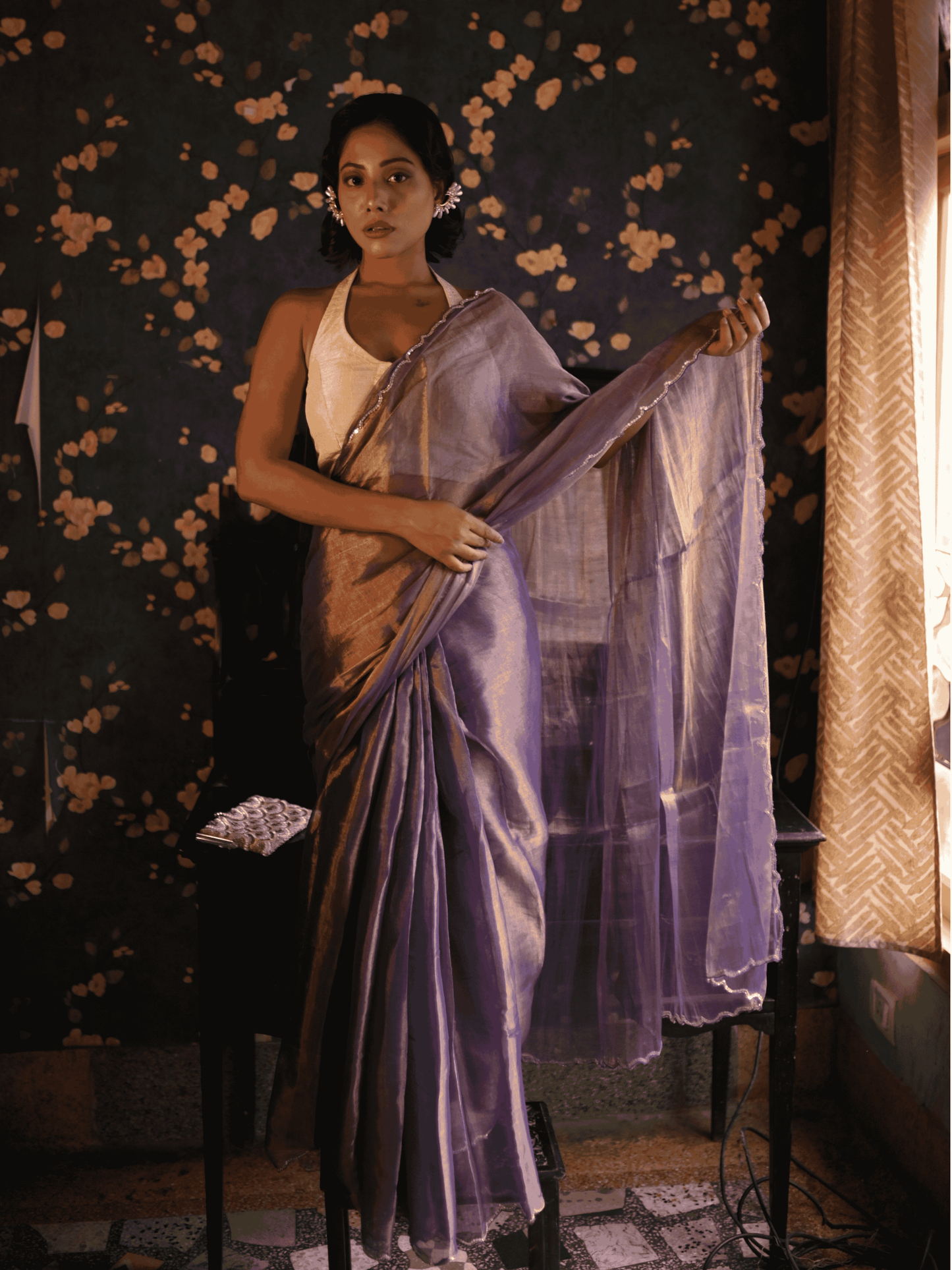 Blue Blood Tissue Saree