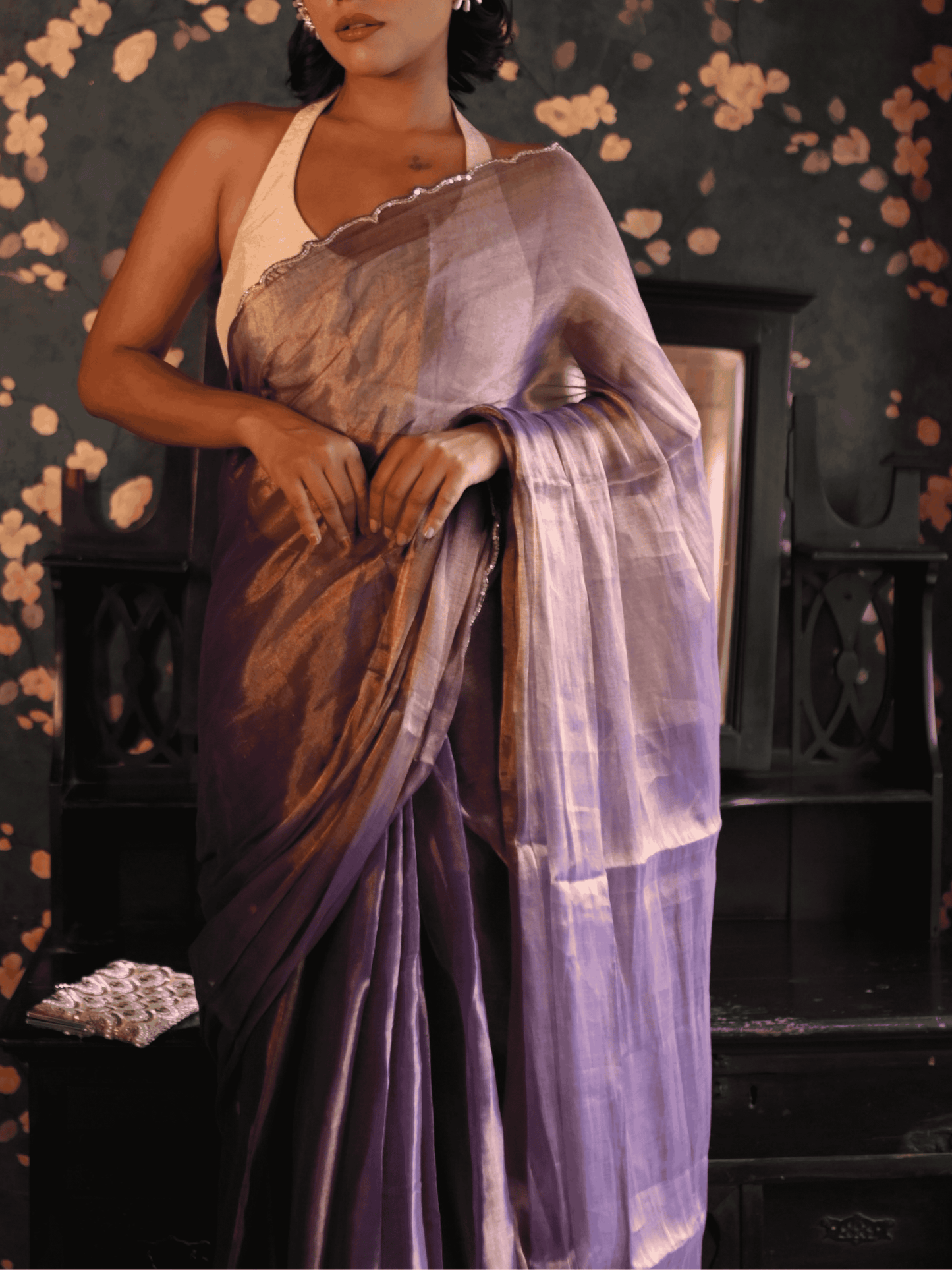 Blue Blood Tissue Saree