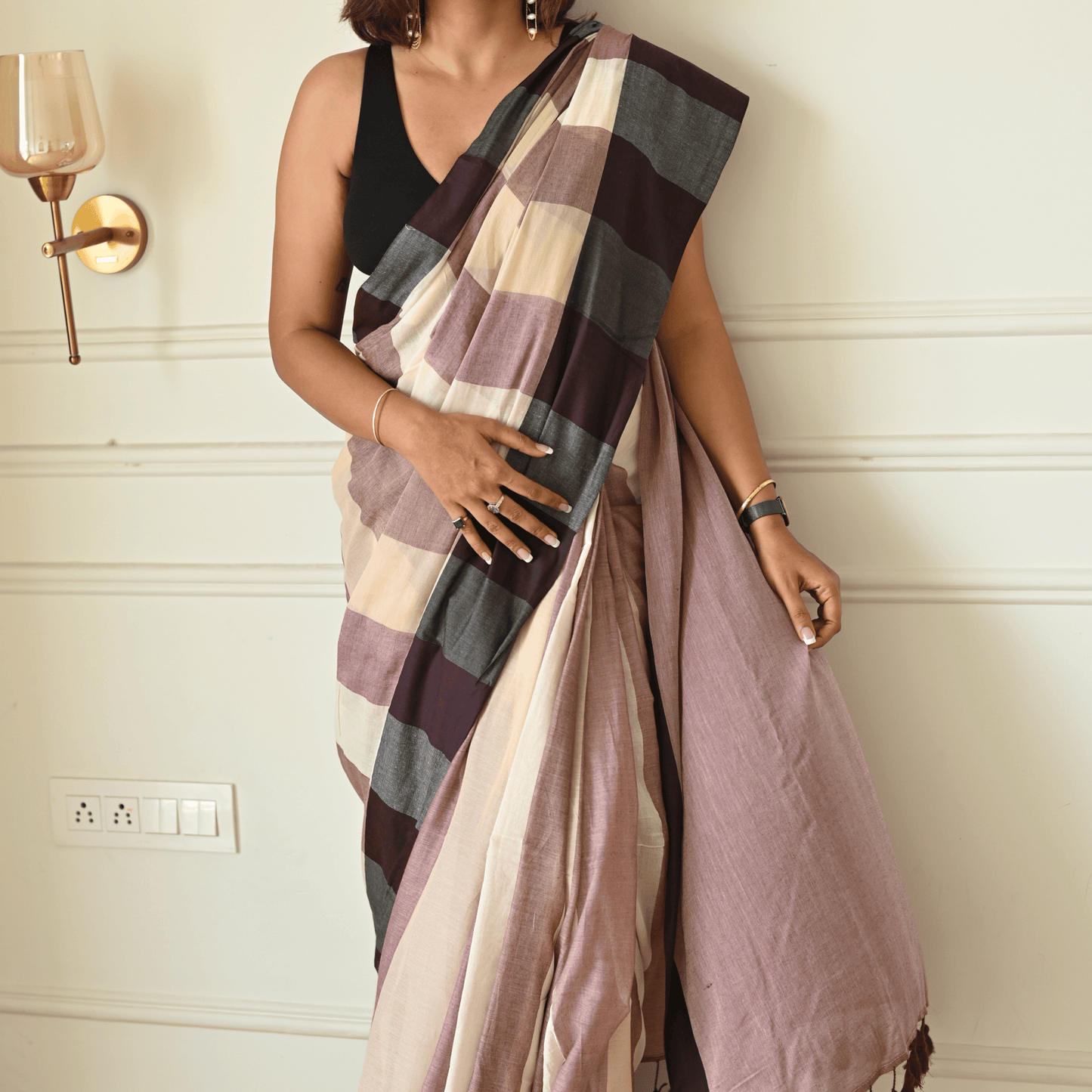 Chai Glaze Mul Modal Saree