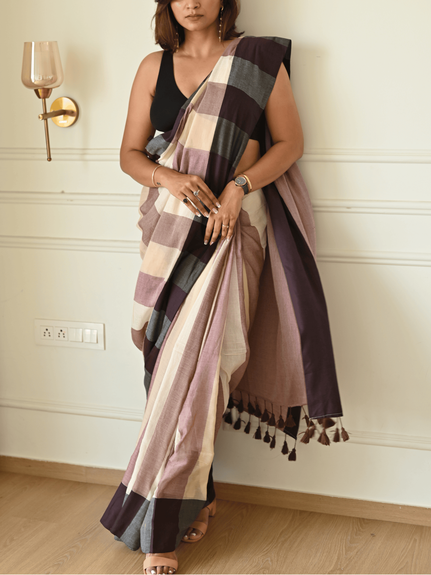 Chai Glaze Mul Modal Saree