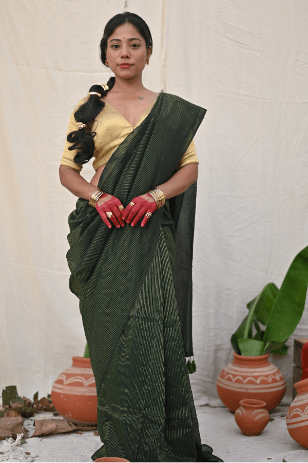 Emerald Zari Mul Saree