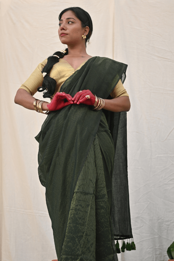 Emerald Zari Mul Saree