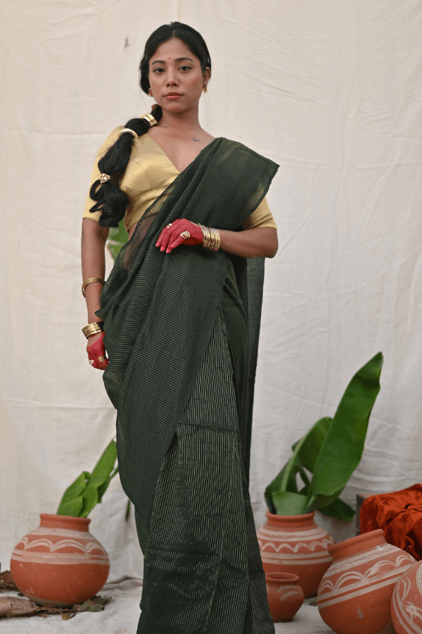Emerald Zari Mul Saree