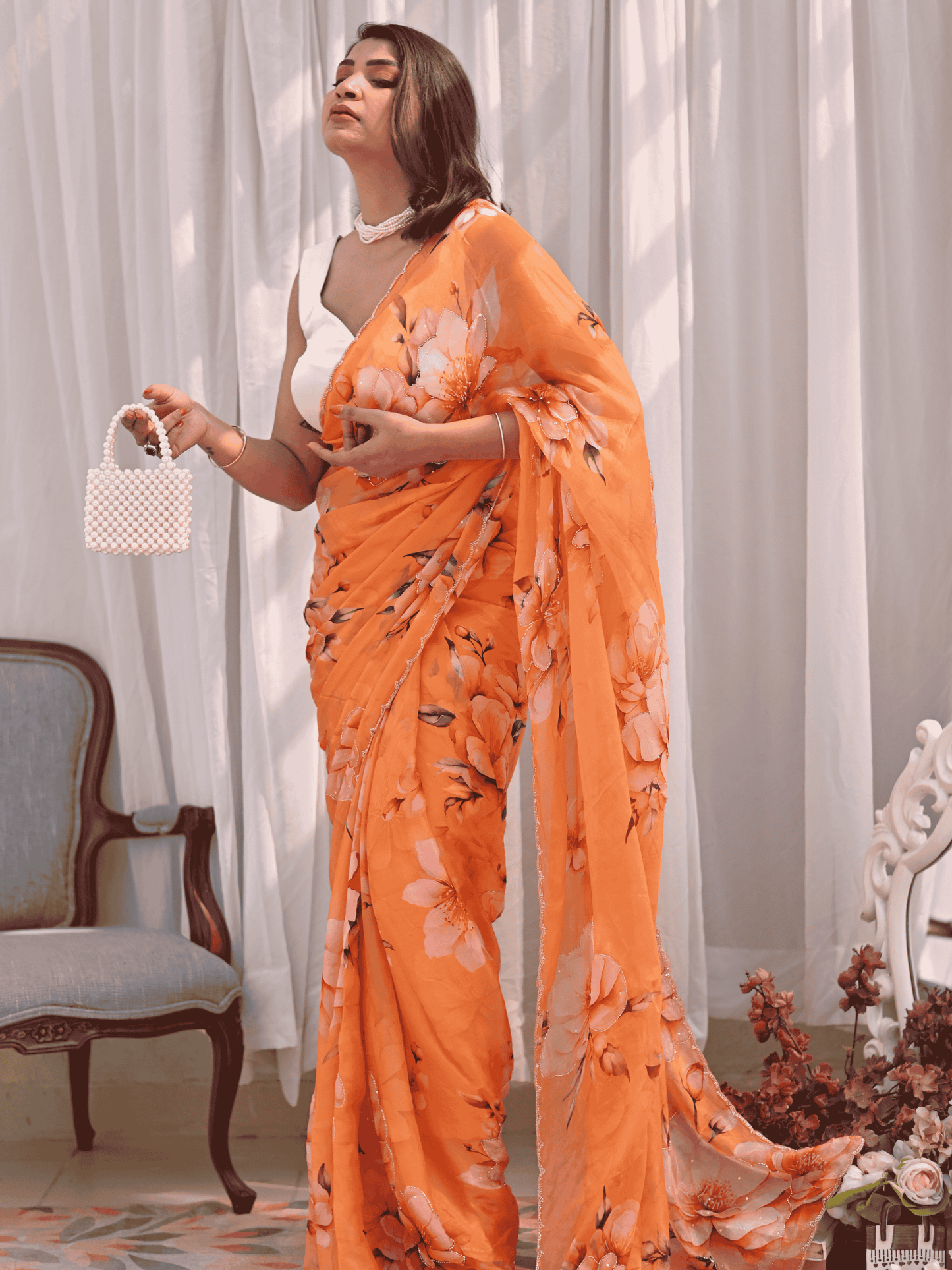 Carnation Pure Silk Saree