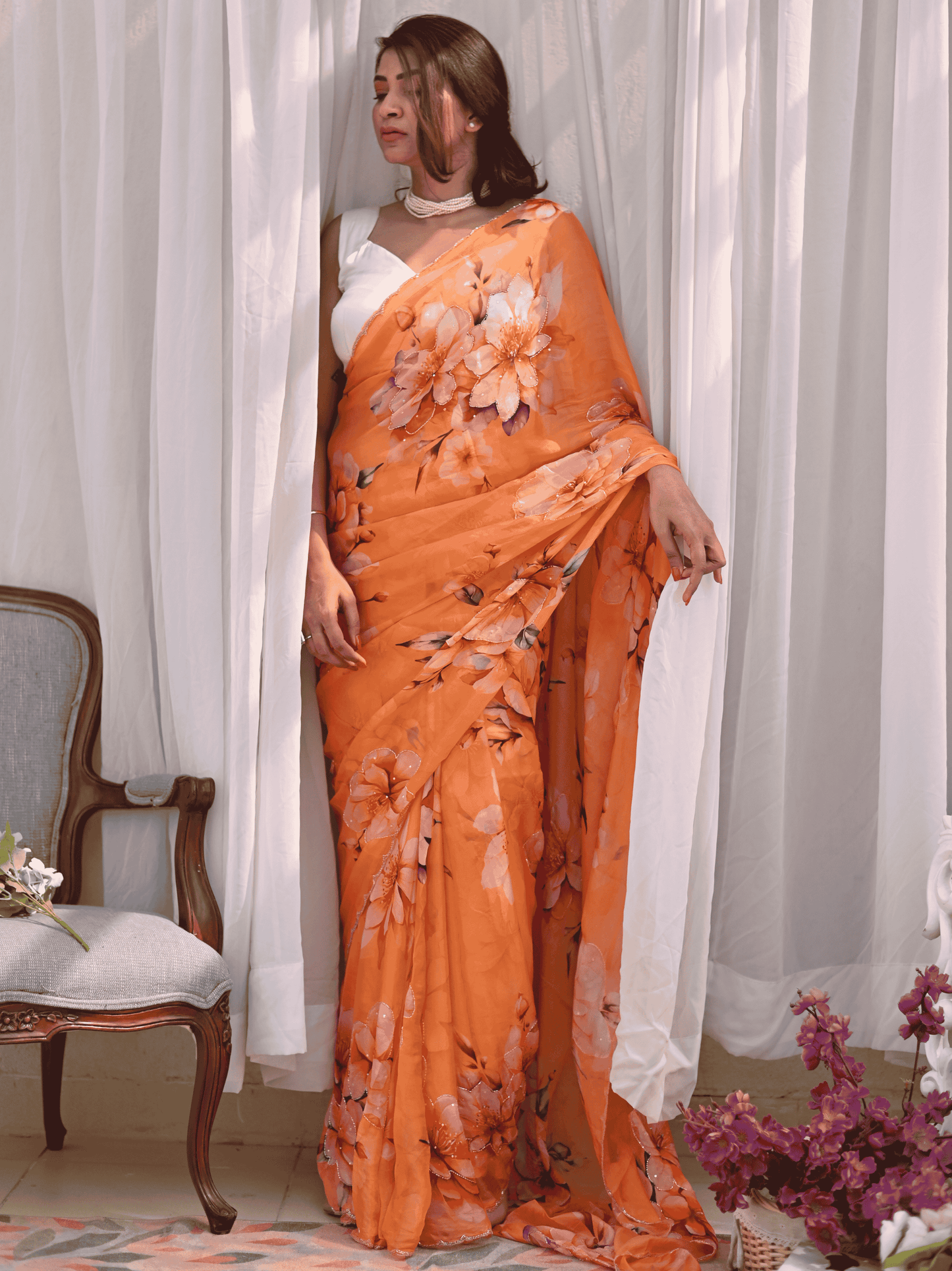 Carnation Pure Silk Saree
