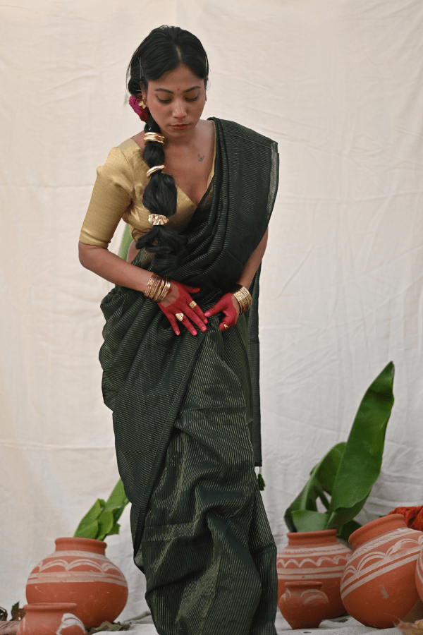 Emerald Zari Mul Saree