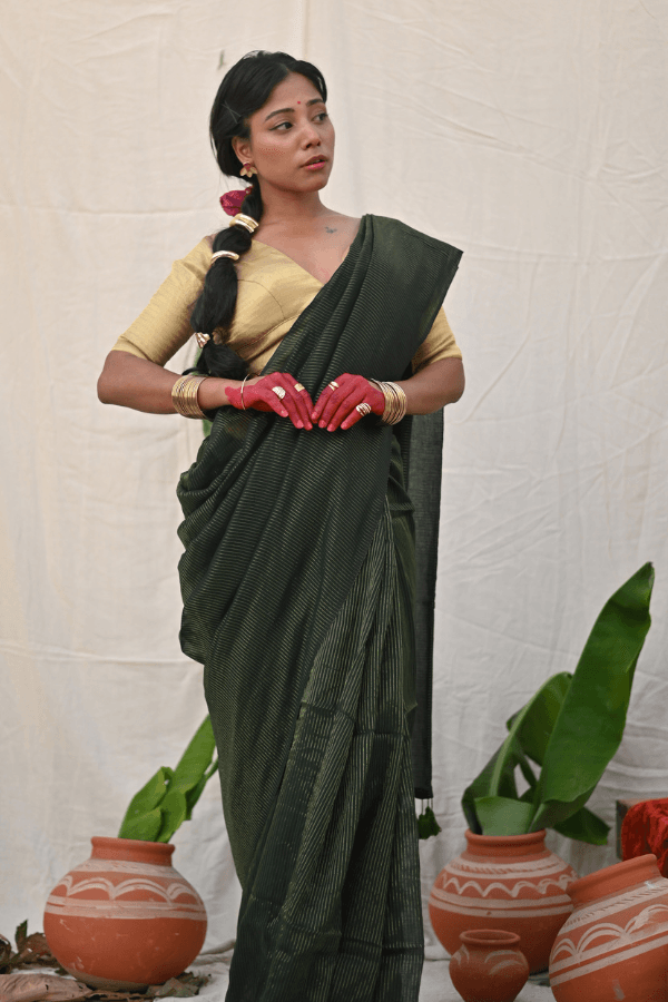 Emerald Zari Mul Saree