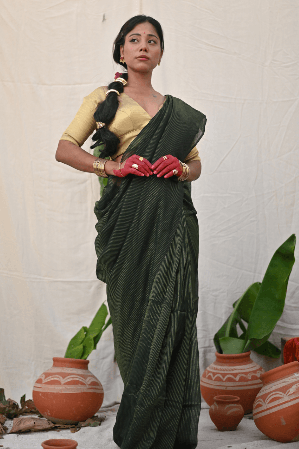 Emerald Zari Mul Saree