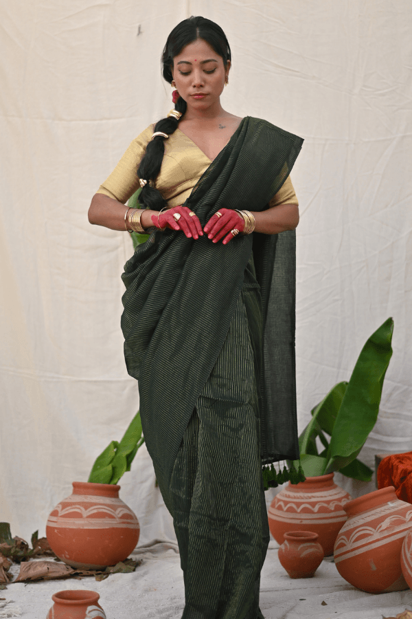 Emerald Zari Mul Saree