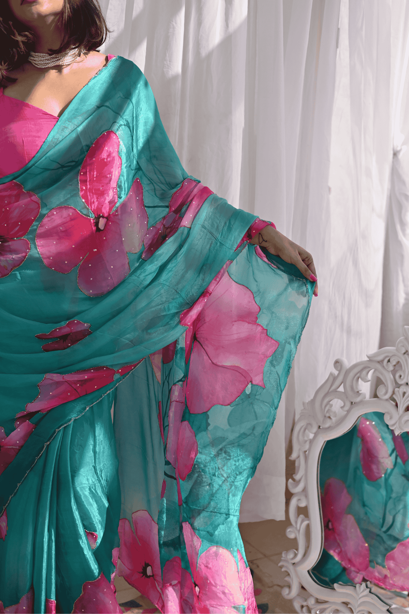 Begonia Pure Silk Saree