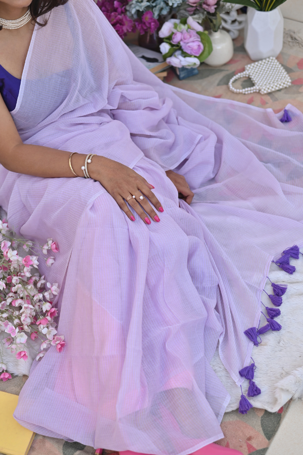 Thistle Bloom Mul Saree