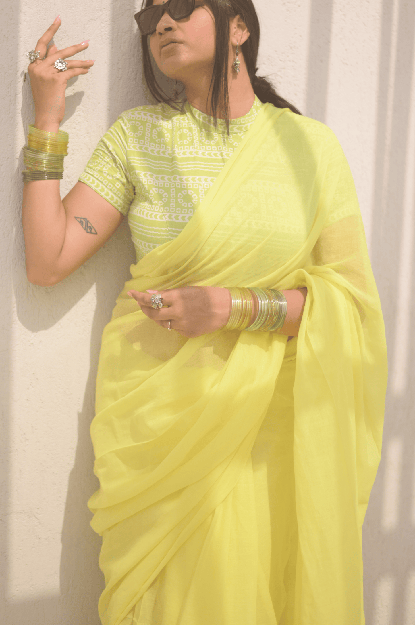Lemonade Mul Saree - Mayin India