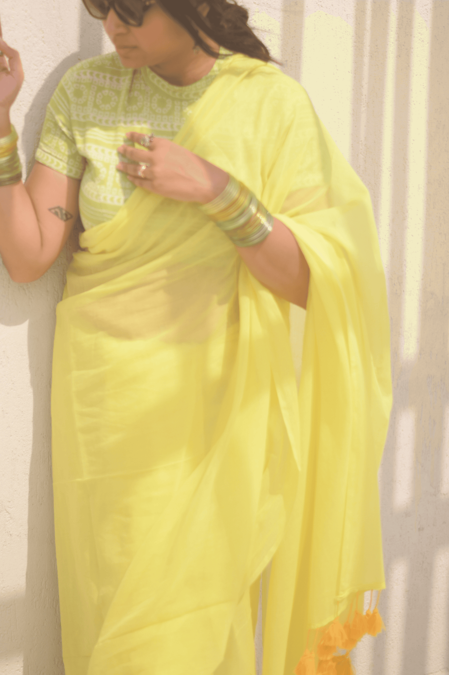 Lemonade Mul Saree - Mayin India
