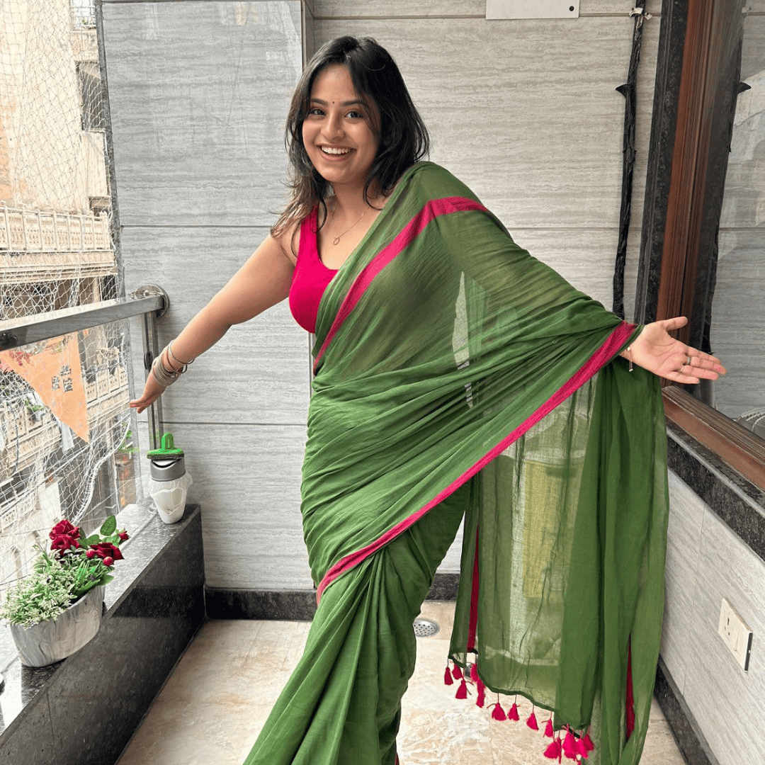 Pink Guava Mul Saree
