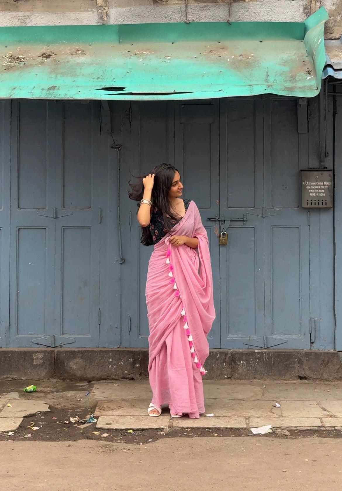 Rose Water Mul Saree