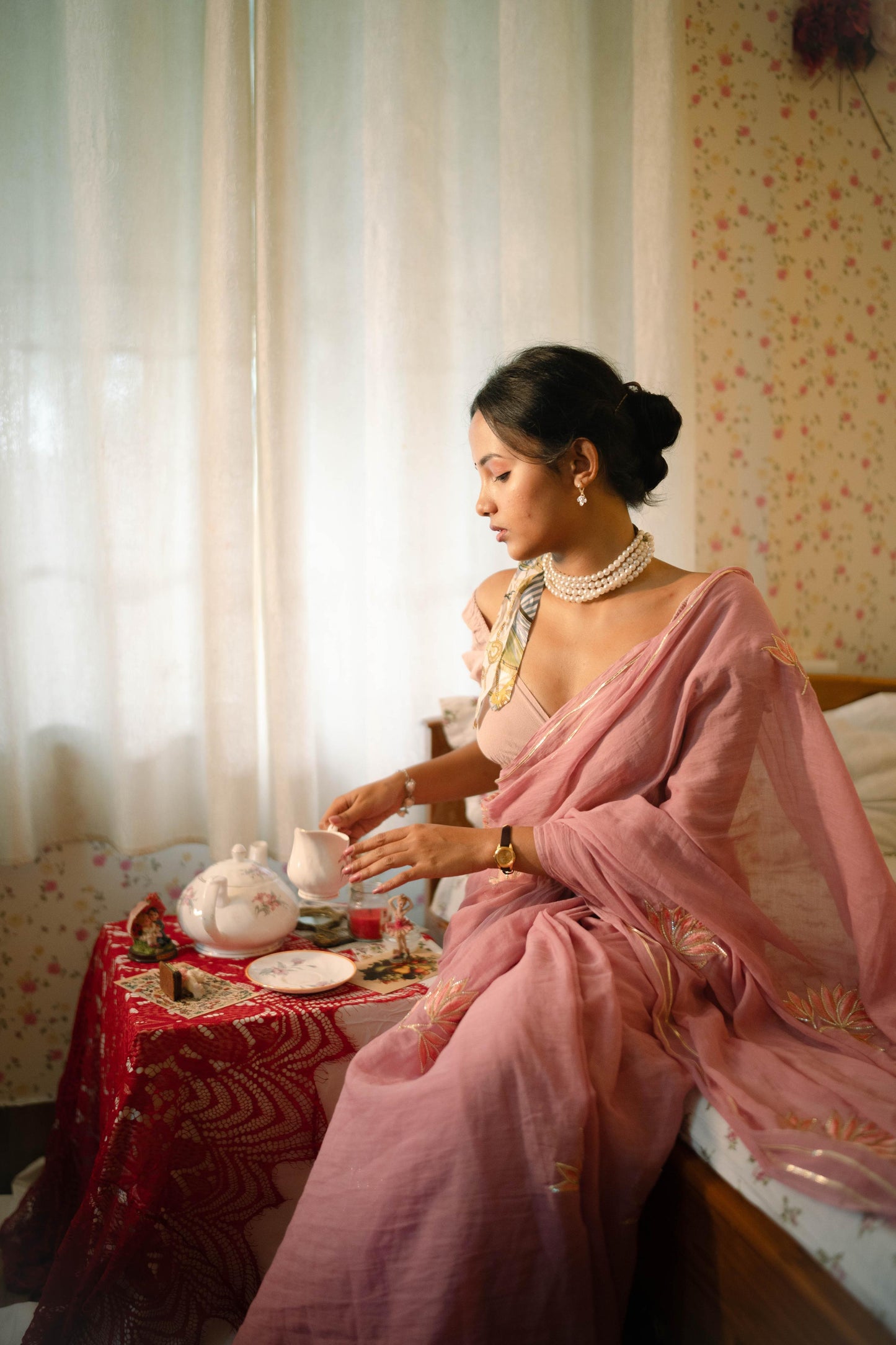 Mauve Kiss Mul Saree