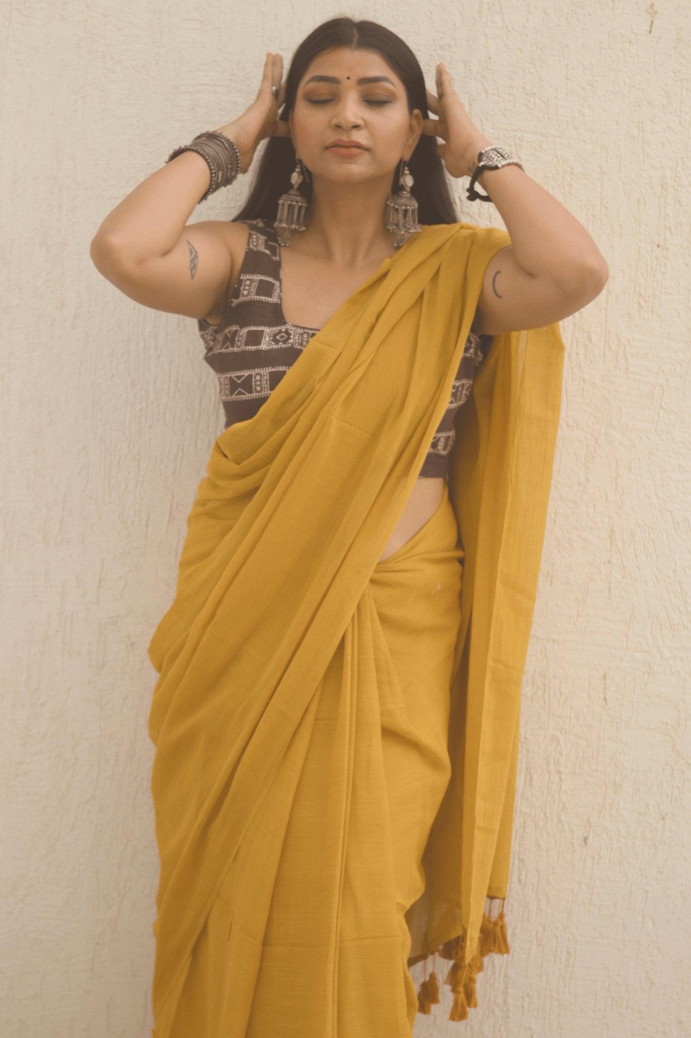 Amber Mulmul Saree - Mayin India