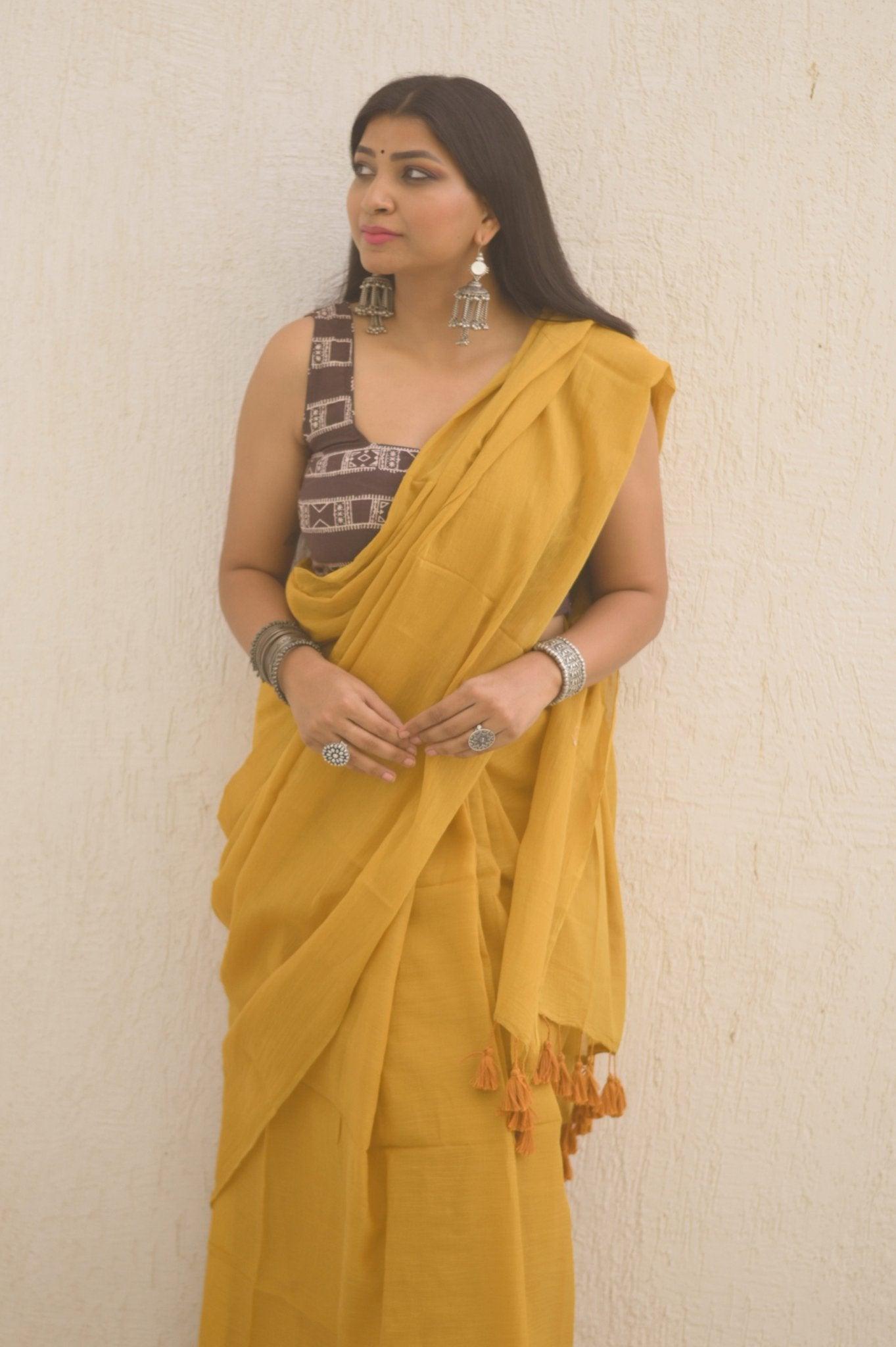 Amber Mulmul Saree - Mayin India