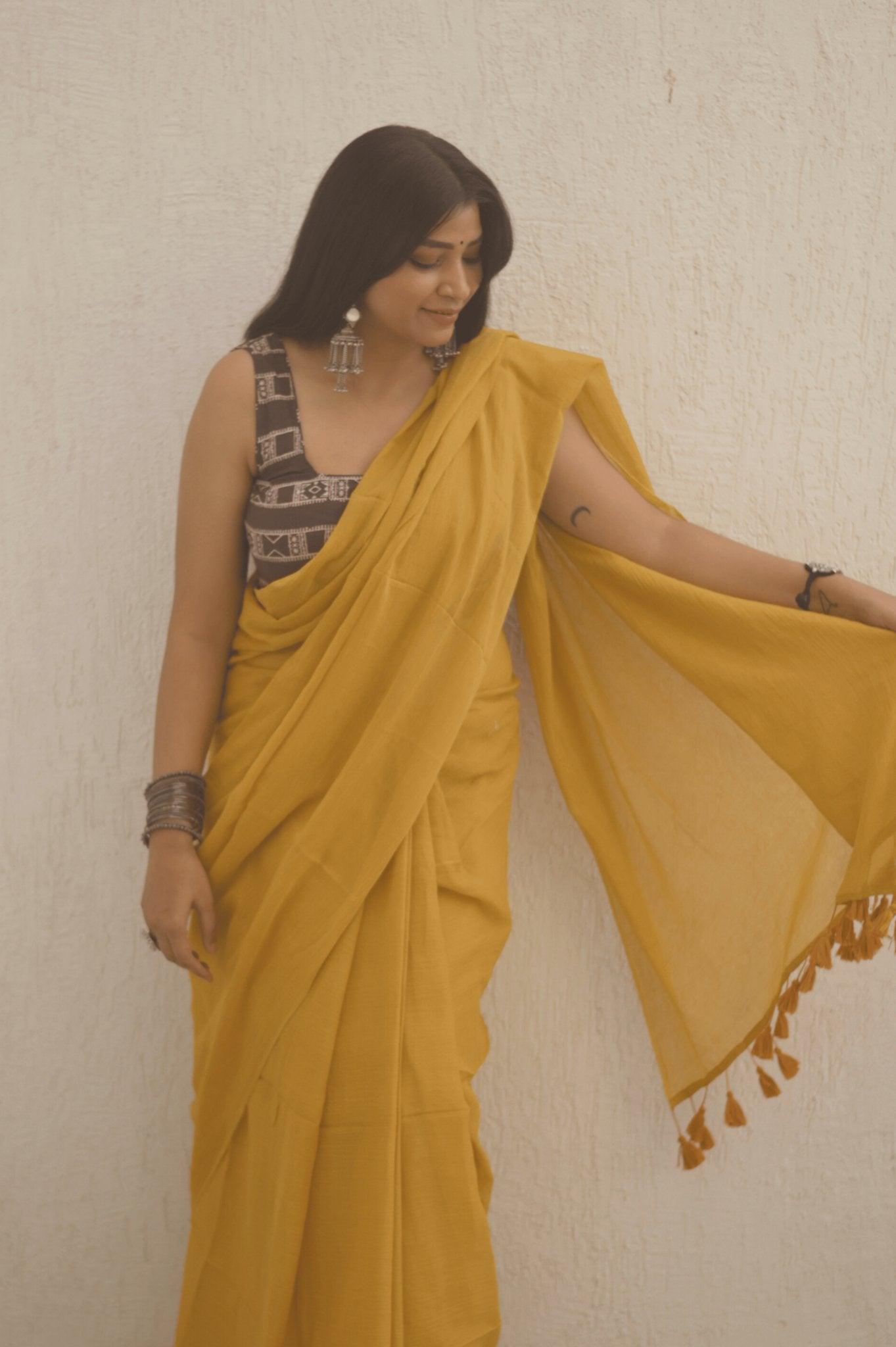 Amber Mulmul Saree - Mayin India