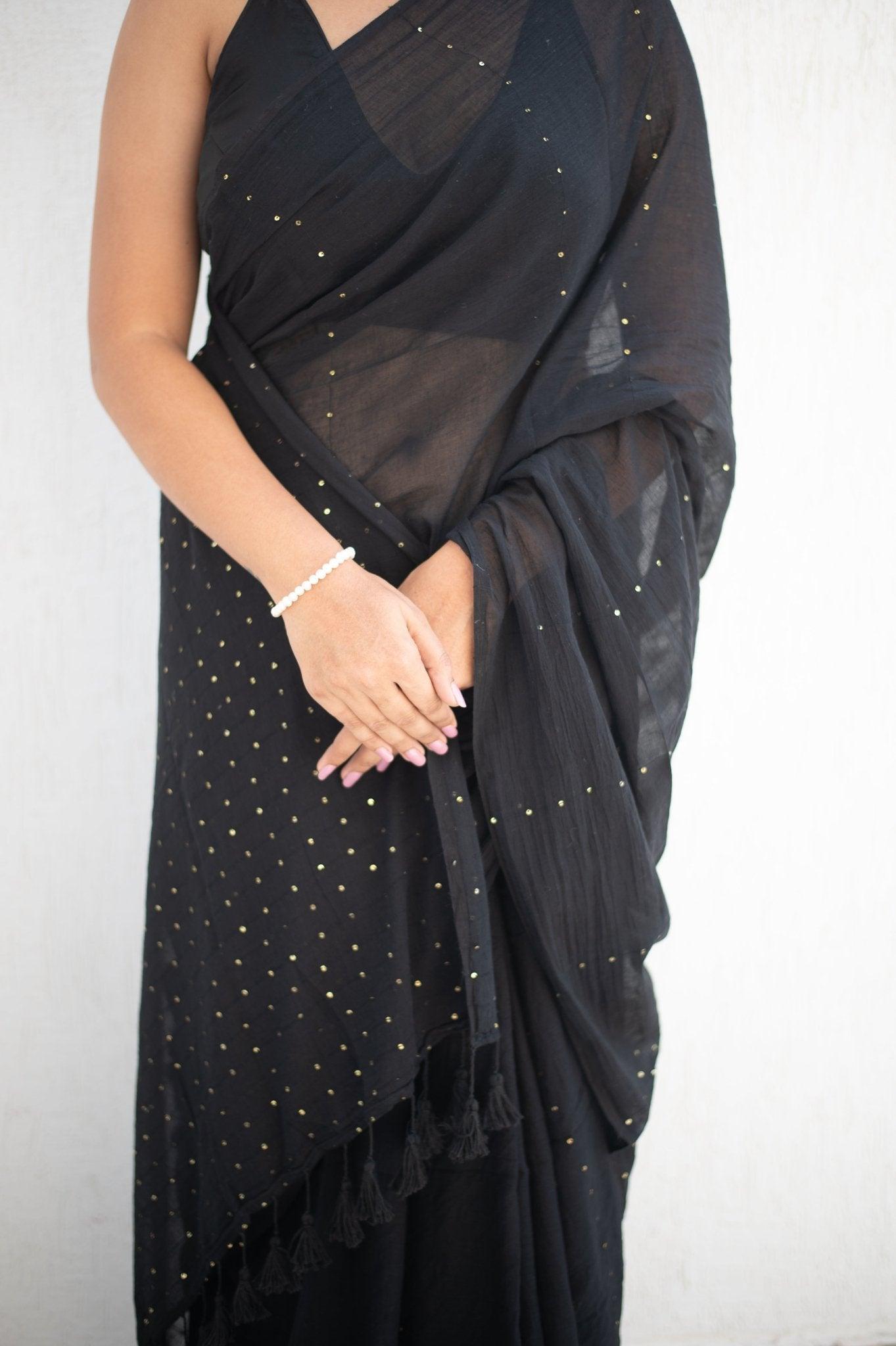 Celestial Noir Saree - Mayin India