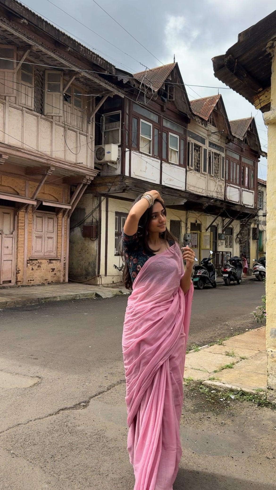 Rose Water Mul Saree