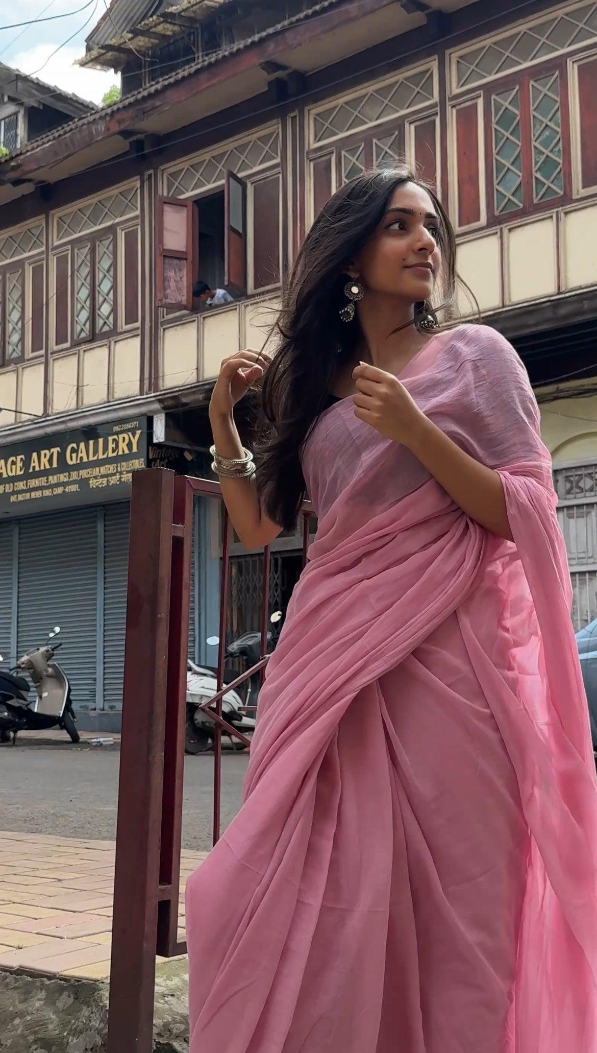 Rose Water Mul Saree