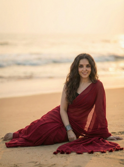 True Garnet Mul Modal Saree