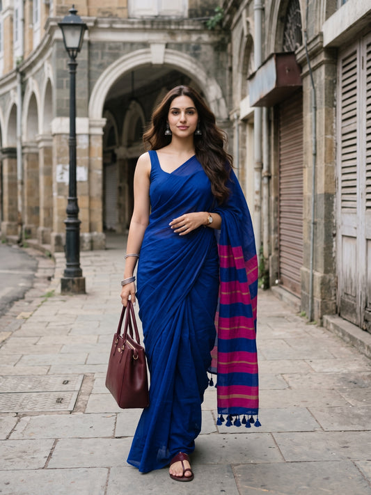 Inkstorm Acrylic Cotton Saree