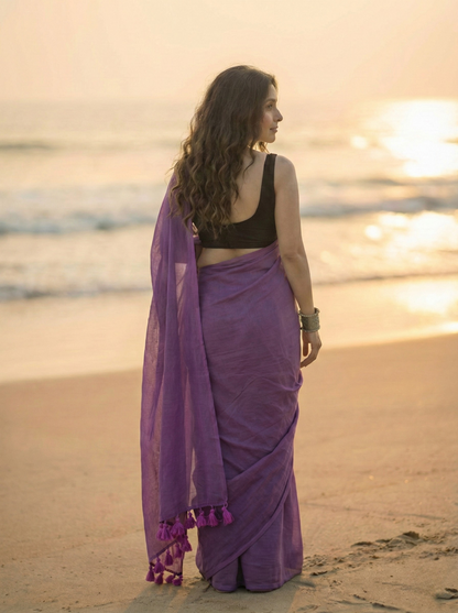 Twilight Bloom Mul Saree
