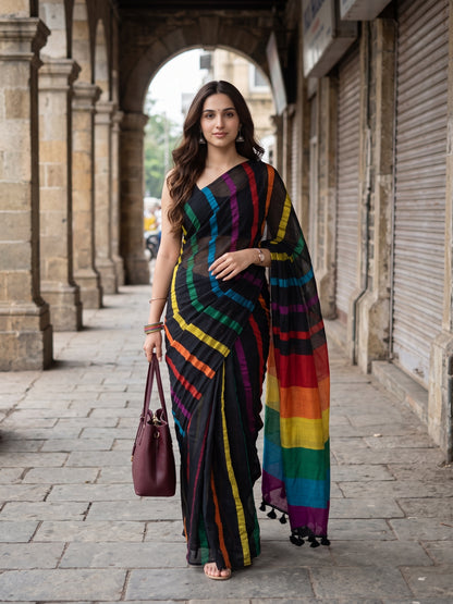 Rush Hour Acrylic Cotton Saree