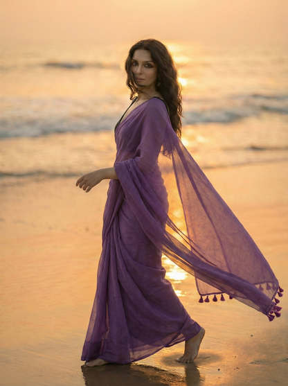 Twilight Bloom Mul Saree