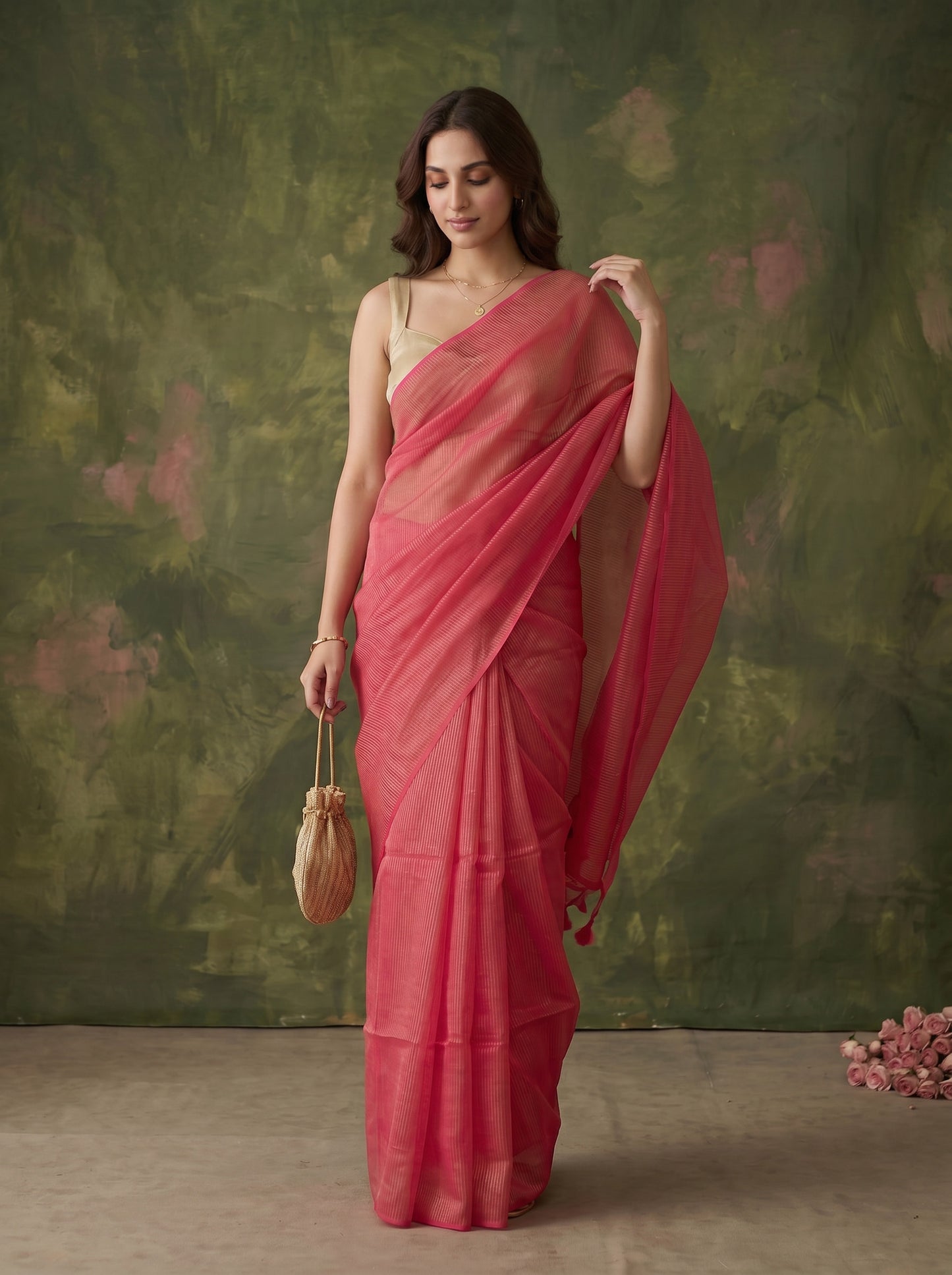 Rouge Mulmul Saree
