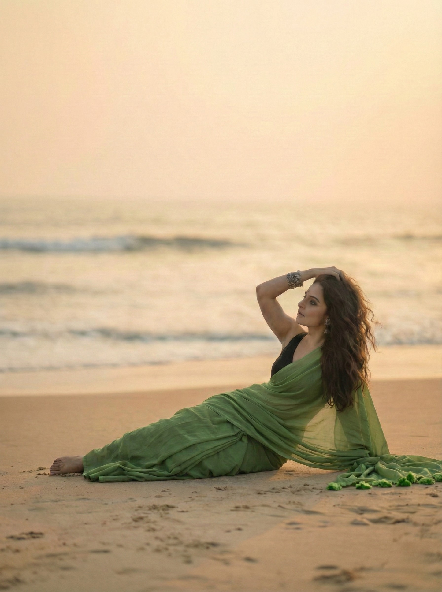 Stone Sage Mulmul saree