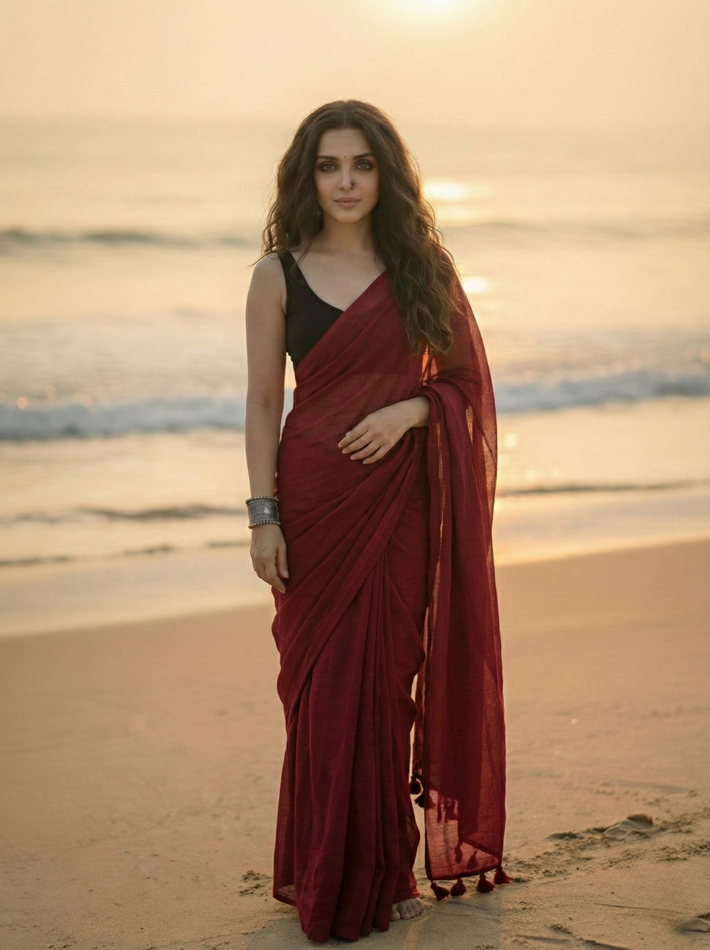 True Garnet Mul Modal Saree