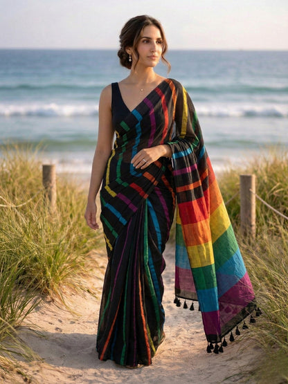 Rush Hour Acrylic Cotton Saree
