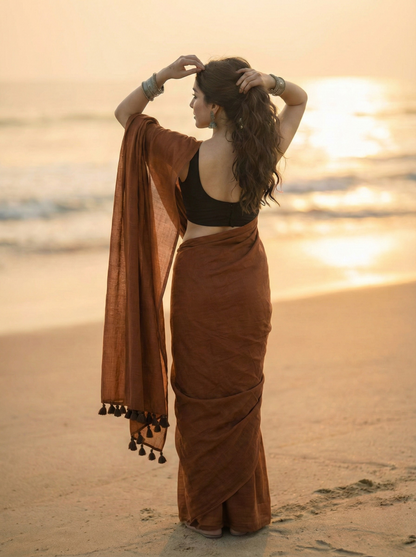Cinnamon Dust Mul Saree