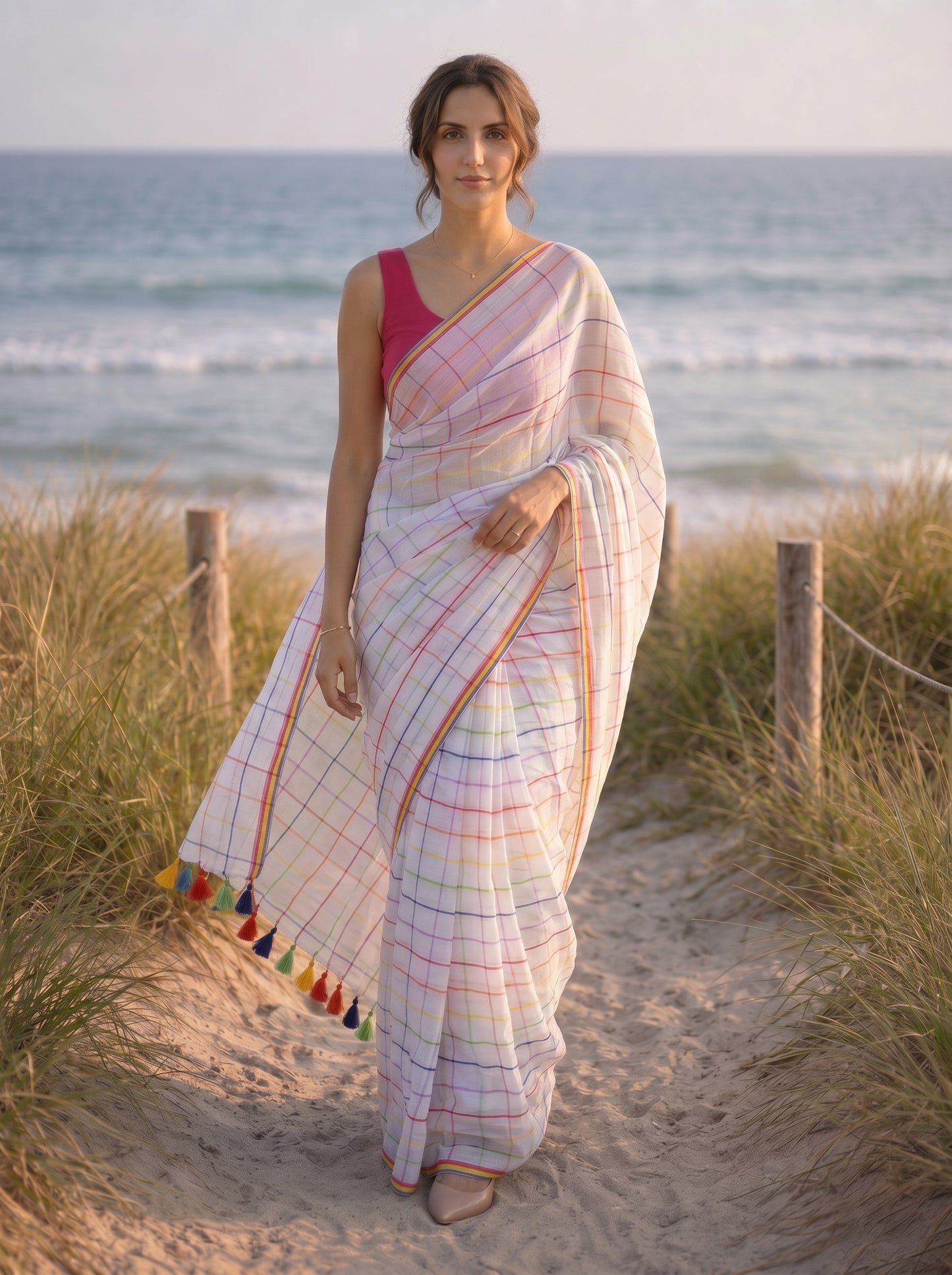 Rangam- Handwoven Mulmul Saree