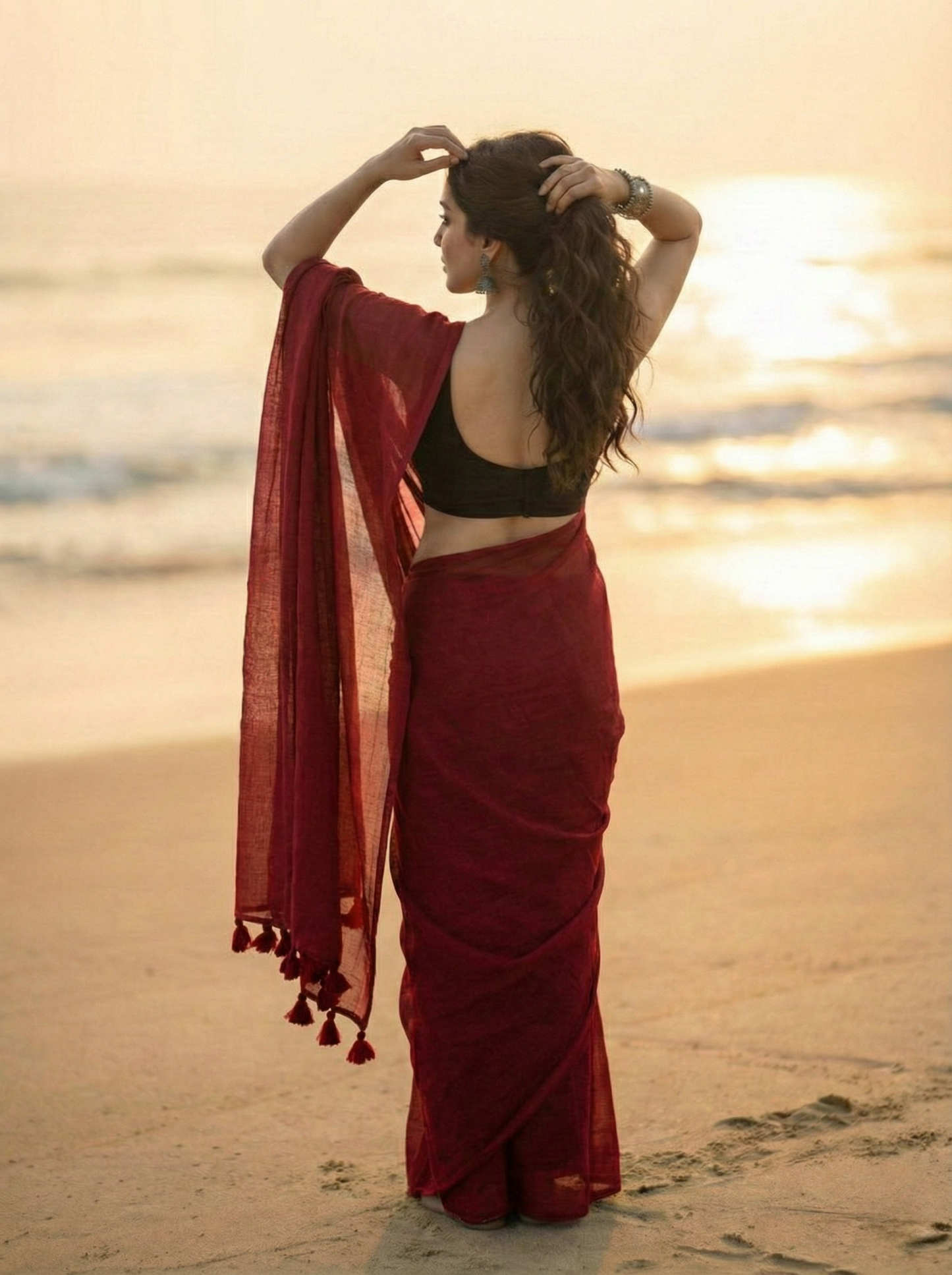 True Garnet Mul Modal Saree