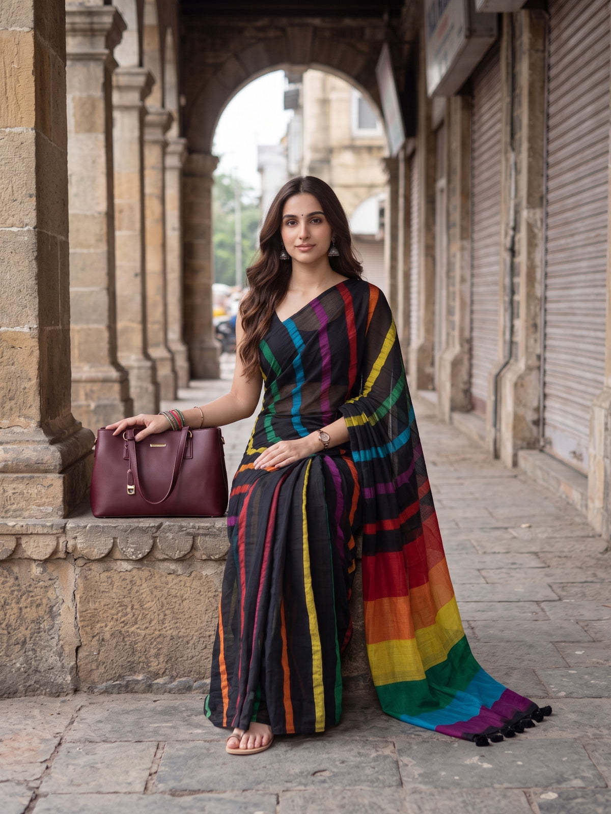 Rush Hour Acrylic Cotton Saree