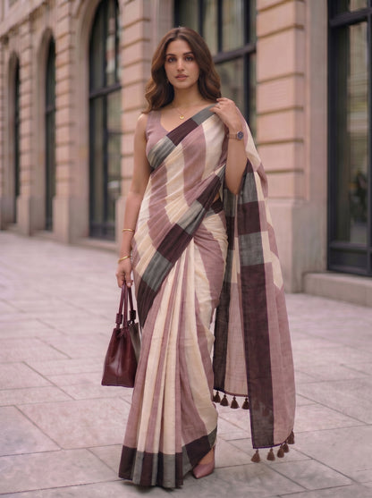 Chai Glaze Mul Modal Saree