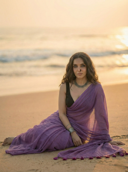Twilight Bloom Mul Saree