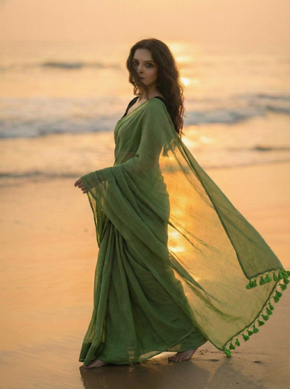 Stone Sage Mulmul saree