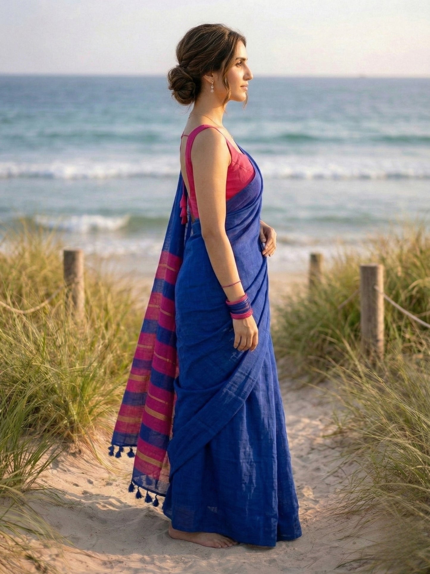 Inkstorm Acrylic Cotton Saree