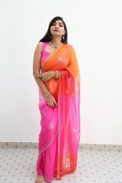Saawariya Handembroidered Chiffon Saree