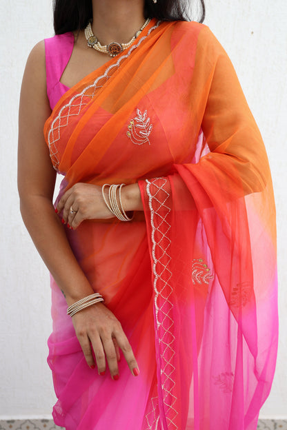 Saawariya Handembroidered Chiffon Saree